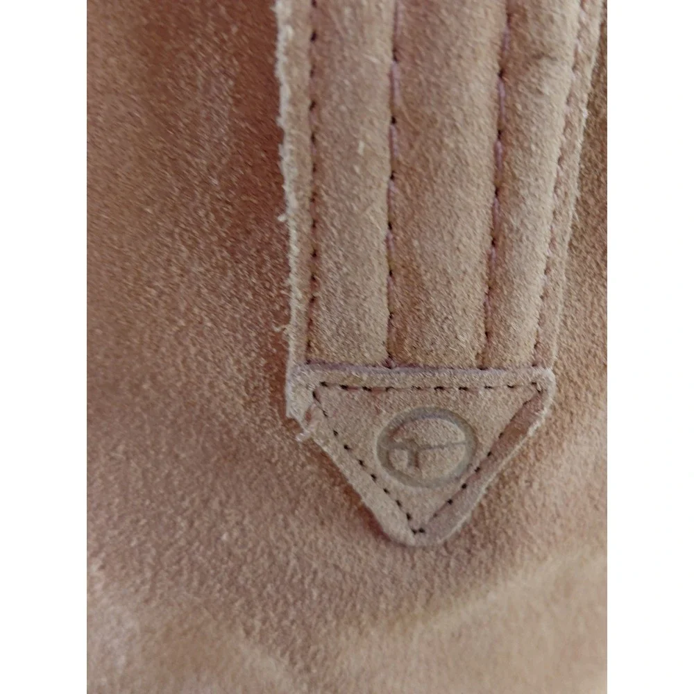 Tamaris Platform Boots‎ Suede Leather Zip Up Tan Brown Womens Shoes